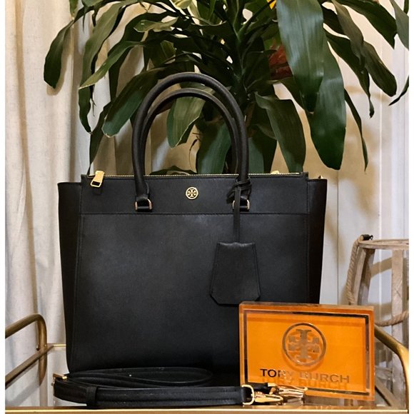 Tory Burch Handbags - ♦️♦️ AUTHENTIC TORY BURCH BLACK LEATHER SMALL PARKER HANDBAG ♦️♦️